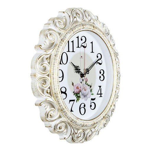 Часы настенные интерьерные «Хостон», бесшумные, плавный ход, d=40.5 см, циферблат d=26 см, белые, от батарейки 1×АА