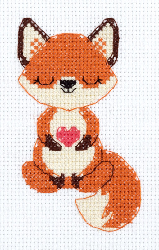 Klart набор для вышивания 12-069 Влюблённый лисёнок 9 х 13 см