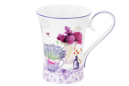 Кружка 400 мл 13*9*12 см Лаванда NEW BONE CHINA