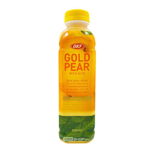Напиток Груша + Алоэ фруктовый освежающий Gold Pear With Aloe OKF, Корея, 500 мл