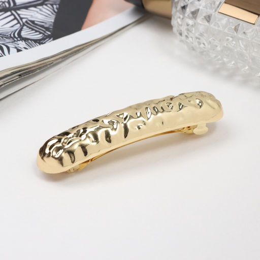 Заколка - автомат для волос «Хелле», классика рельеф, 8 см, золото