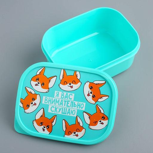 Цена за 2 шт. Ланч - бокс прямоугольный «Я вас внимательно скушаю», 500 мл