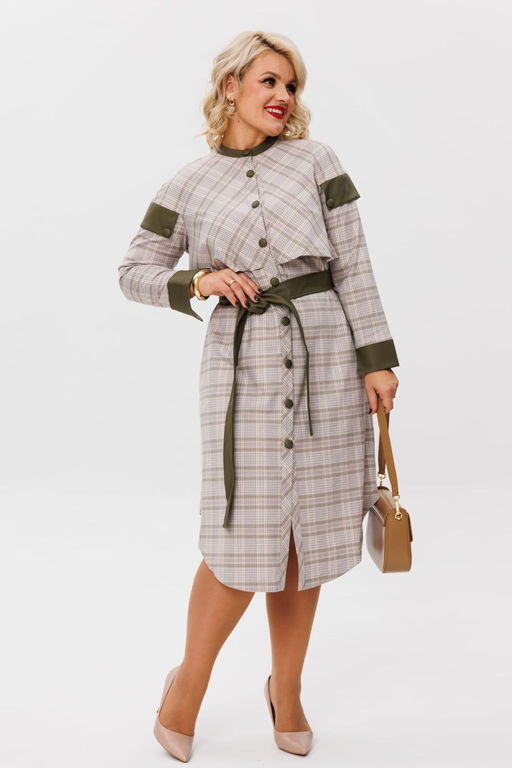 Платье ANELLI 1267 милитари  фото 4