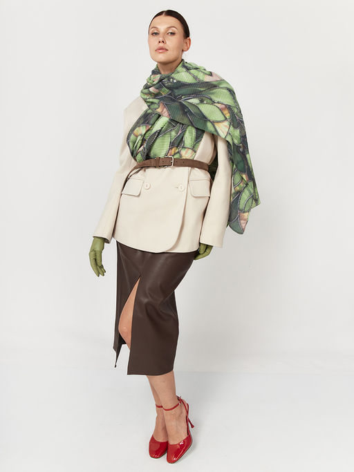 Большой, мягкий, тонкий и очень нежный двусторонний палантин с рисунком - Tantino фото 4