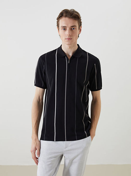 Polo Yaka K?sa Kollu ?izgili Pike Erkek Ti??rt