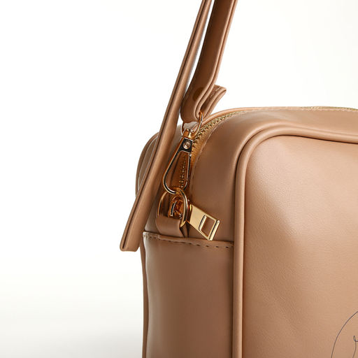 Сумка женская кросс-боди TEXTURA на молнии, 22×8×17 см, с принтом, бежевая