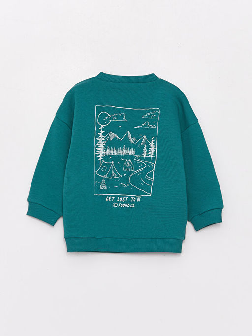 Bisiklet Yaka Uzun Kollu Bask?l? Erkek Bebek Sweatshirt - Waikiki фото 2