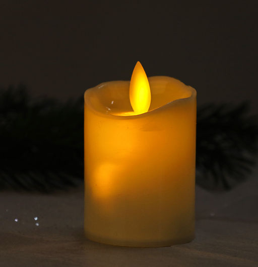 Свеча светодиодная подвижный фитиль 7х5 см / VFR-39 /уп 12/480/бежевая - Галеонтрейд фото 2