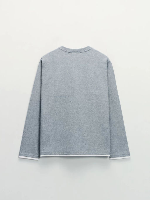 Контрастный лонгслив хенли / Zarina  фото 9