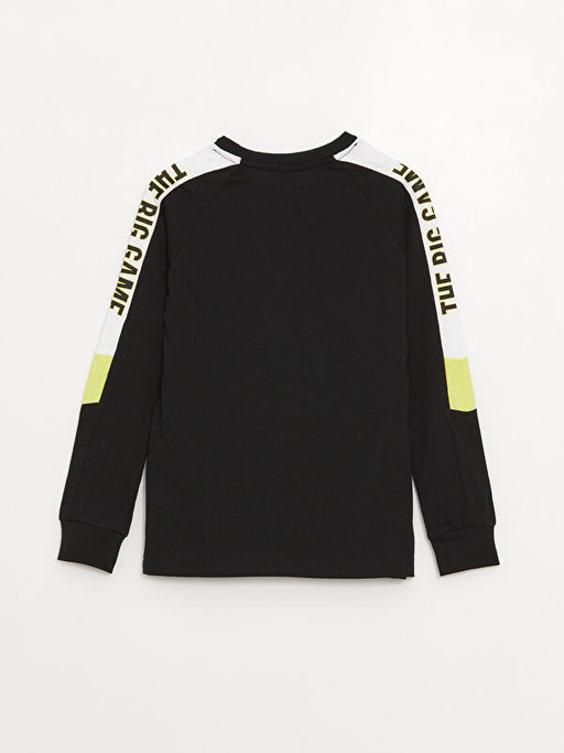 Bisiklet Yaka Bask?l? Uzun Kollu Erkek ?ocuk Ti??rt - Waikiki фото 2