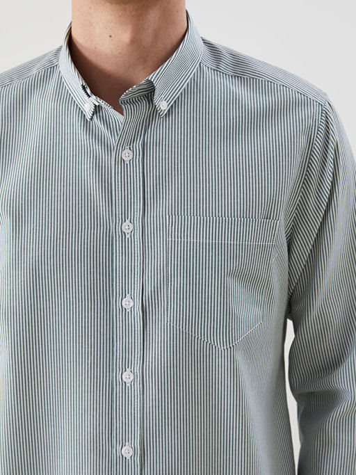 Regular Fit Uzun Kollu ?izgili Poplin Erkek G?mlek