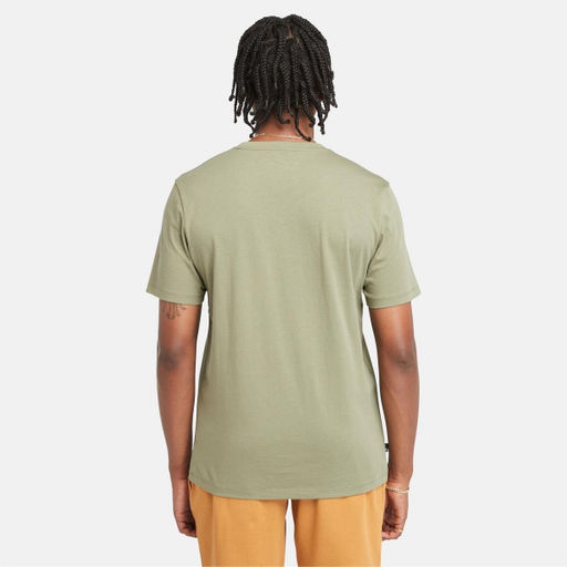 Мужская футболка Timberland T-Shirt Kennebec River Linear Logo Regular зеленая  фото 4