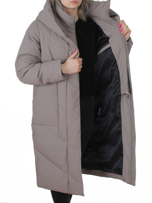 8836 GRAY Пальто зимнее женское (150 гр. холлофайбер)