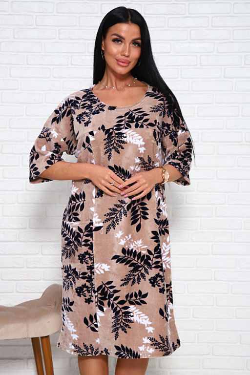 Туника велюровая (01019, бежевый)