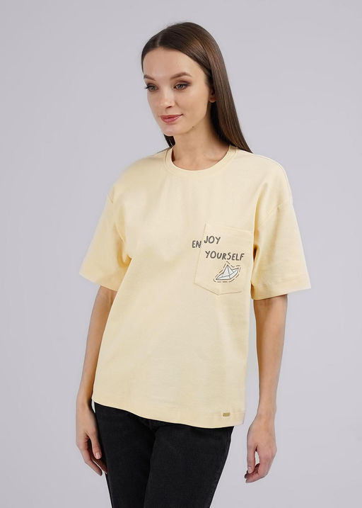 CLE Футболка жен. 246486рр_п ванильный - Clever wear фото 4