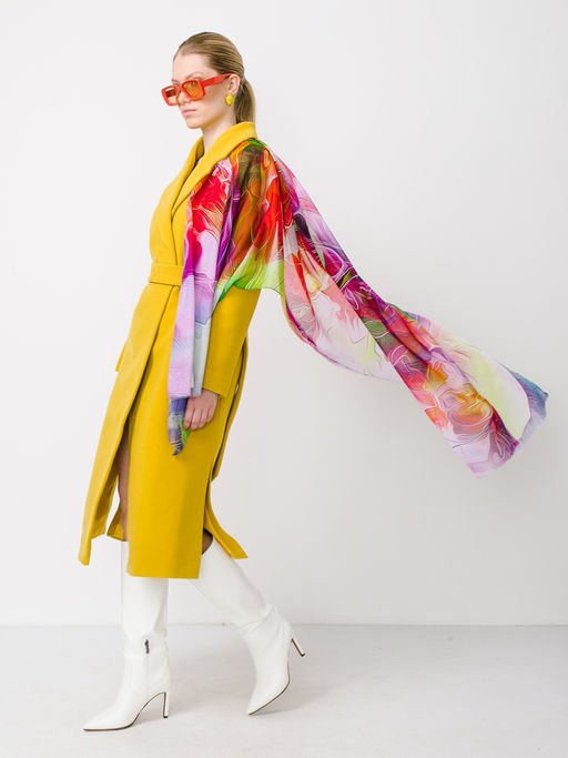 Большой мягкий очень нежный двусторонний палантин в стиле арт-деко - Tantino фото 5