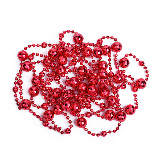 Бусы новогодние красные (2,7м)