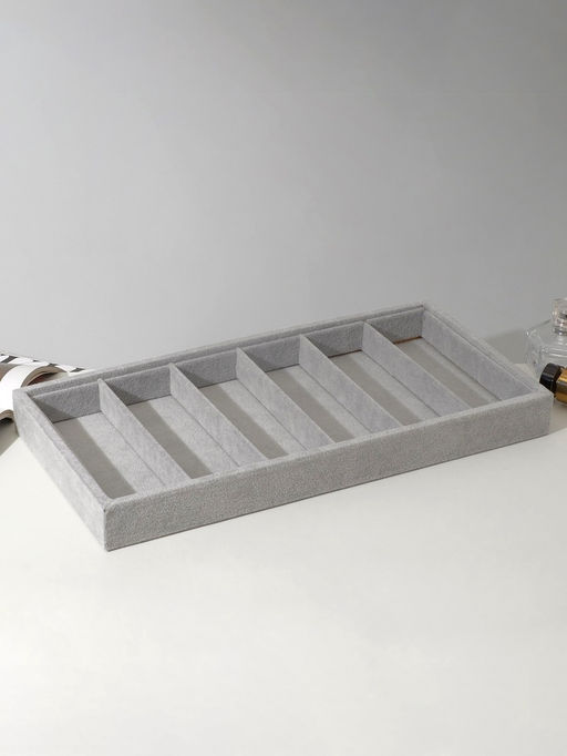 Подставка для украшений QF, 6 ячеек, 38?18.5?3.5 см, серая