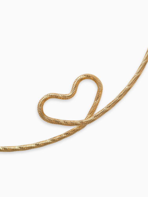 Набор 2 предмета: чокер, браслет Обруч сердце, цвет золото