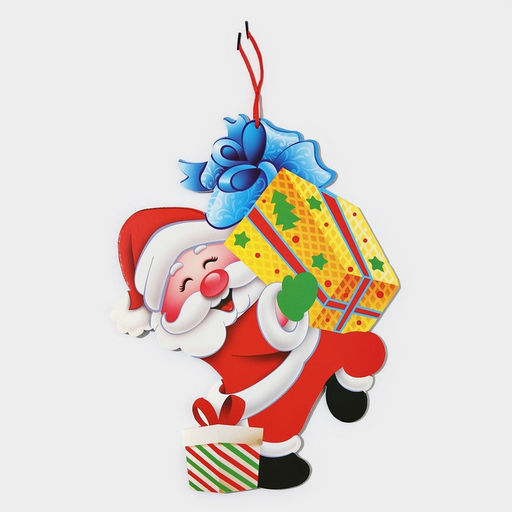 Новогоднее украшение настенное Дед мороз с подарком, подвеска, 42,5х32 см - Simaland фото 5