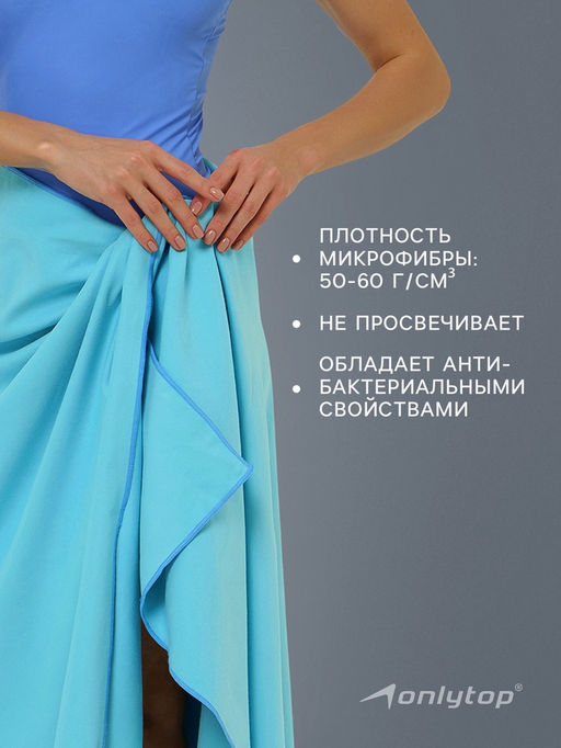 Полотенце из микрофибры ONLYTOP, 40×80 см, цвет голубой