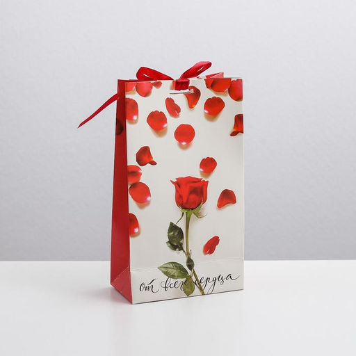 Пакет подарочный с лентой От всего сердца, 13 23 7 см - Дарите счастье фото 3