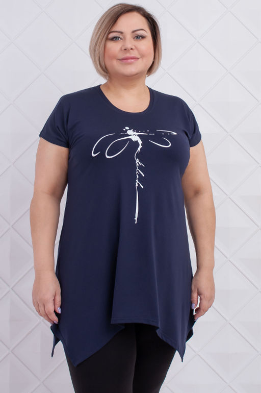 Арт. 3673 Футболка женская 46-56 (6 шт) Цвет:темно-синий - Калинка фото 7