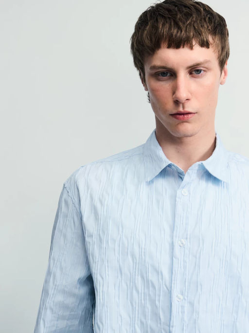 Рубашка в полоску из жатой ткани / Zarina  фото 6