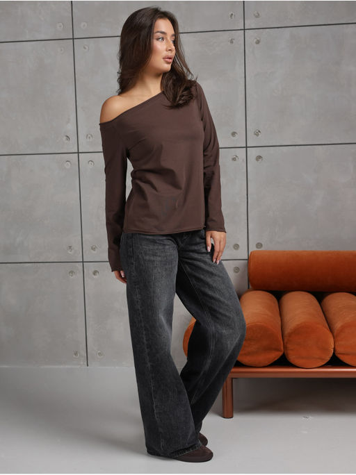 Лонгслив Плечо Черный - София фото 19