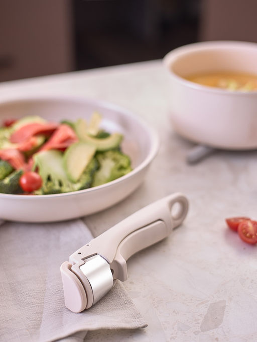 Набор посуды для приготовления со съемной ручкой smart ceramic, 7 предметов, цвета топленого молокатермо