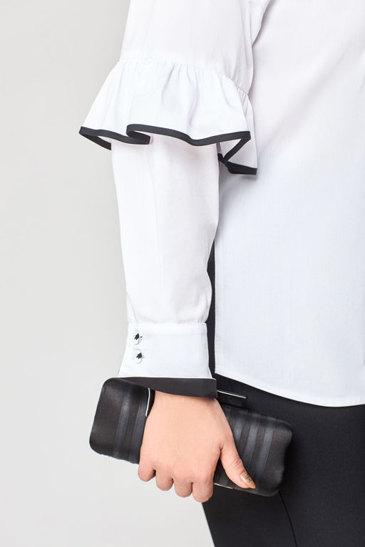 Блуза EVA GRANT 7136-1 белый с черным