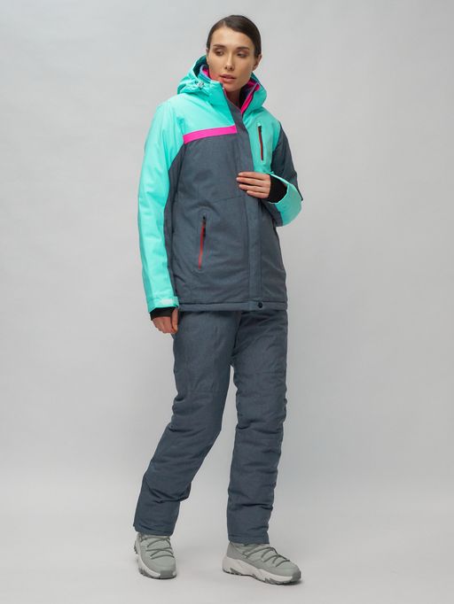Горнолыжный костюм женский бирюзового цвета 02282Br - Chunmai фото 3