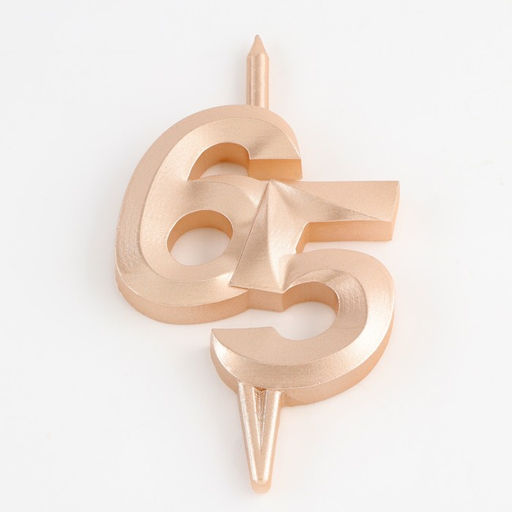 Свеча в торт Юбилейная, цифра 65, 10 см, шампань - Simaland фото 3