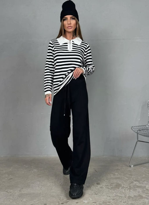 K13195 Костюм тройка: джемпер, брюки, шапка ЧЕРНЫЙ