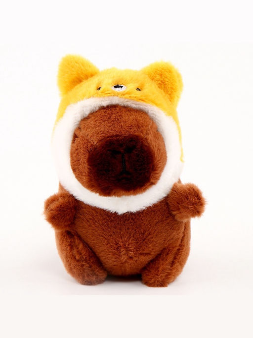 Мягкая игрушка Капибара, в шапочке котика, 13 см - Simaland фото 2