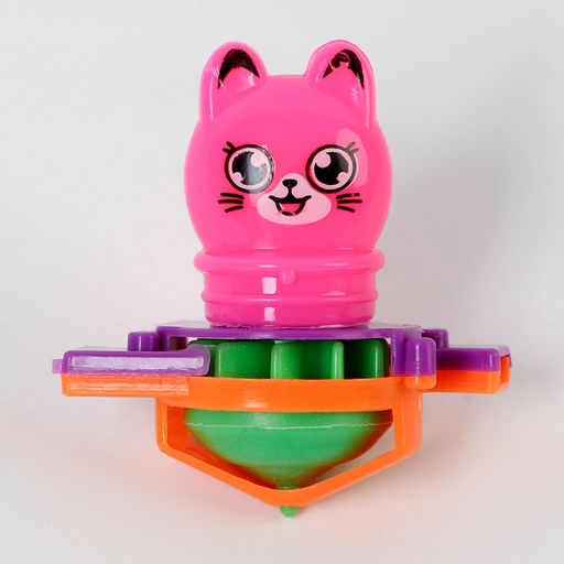 Цена за 12 шт. Волчок с механизмом «Котик», цвета МИКС