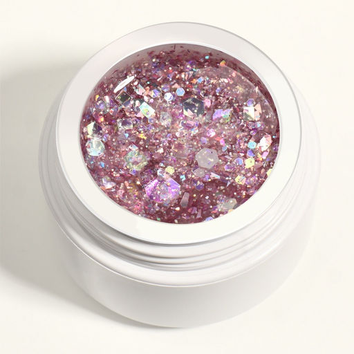 Гель лак для ногтей, с блёстками, трехфазный, 8 мл, LED/UV, розовый