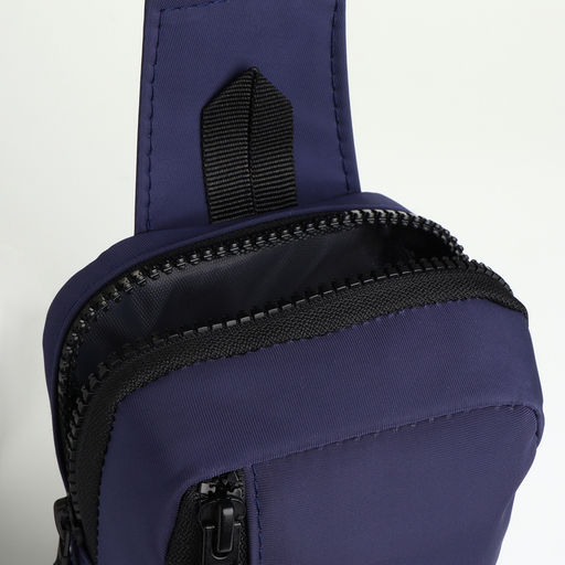 Сумка-слинг из текстиля, синяя