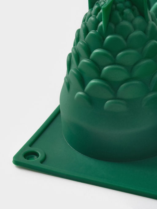 Форма для выпечки новогодняя Доляна «Шишки», 8 ячеек (4×5.5×6.7 см), 29.8×17.3×7.5 см, силикон, зелёная