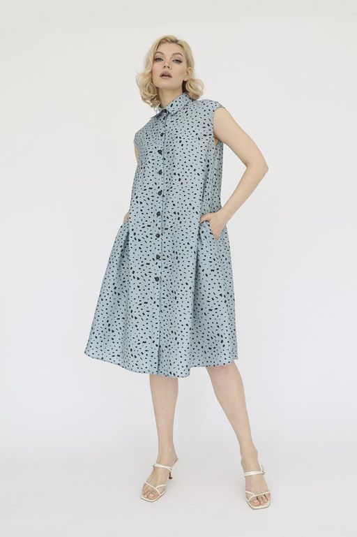 Платье из вискозы с поясом - Looklikecat фото 4