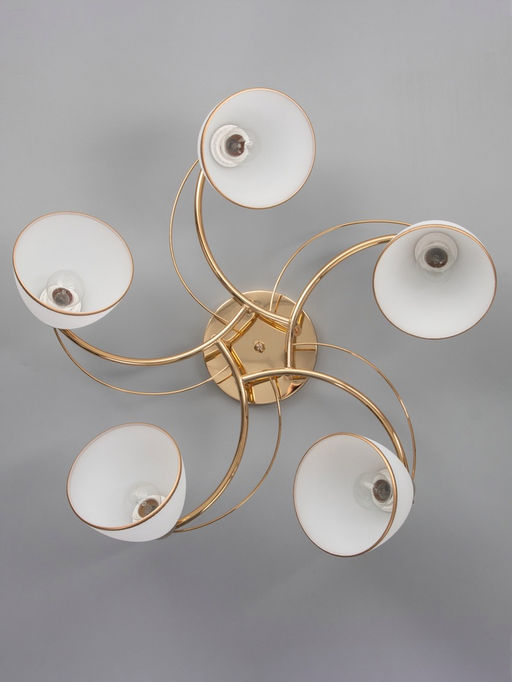 Люстра потолочная BayerLux «Андер», 5хЕ27, 40 Вт, золото, 44×44×24 см