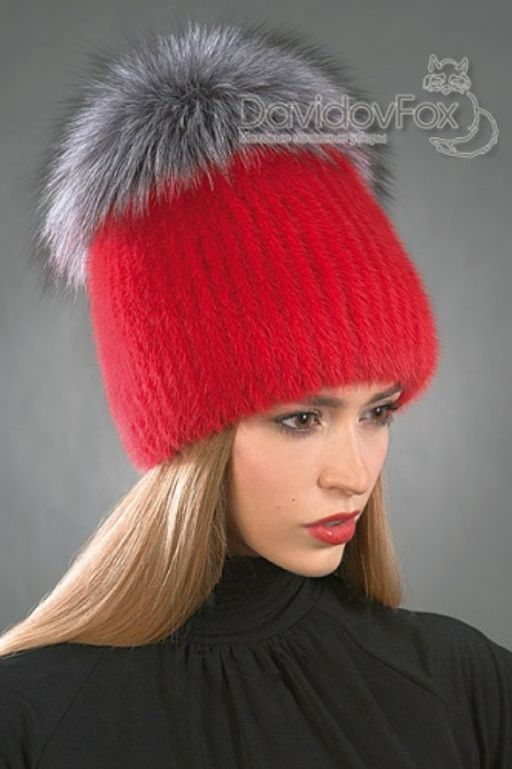 Шапка Лыжница норка алая