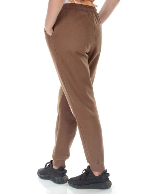 M053 BROWN Брюки спортивные утепленные женские (85% хлопок, 10% полиэстер, 5% спандекс) - Фабричный китай фото 5