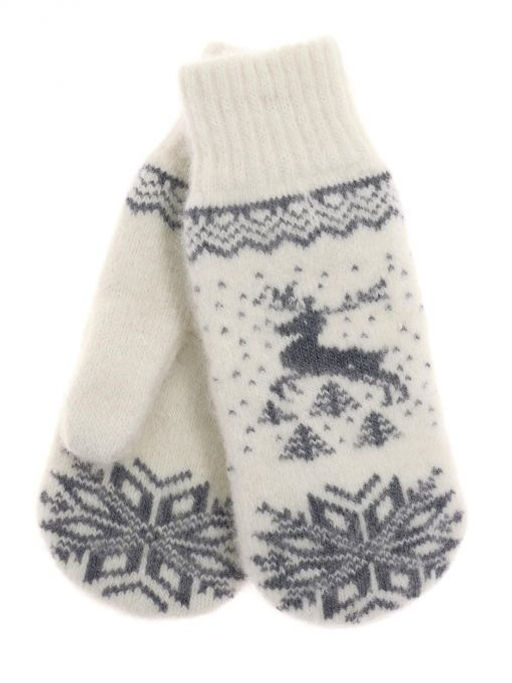 Варежки женские "Олень и снежинка" КРУГ 3479-1