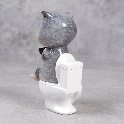 Цена за 2 шт. Фигурка Кот на унитазе с телефоном 12,5 см / YX51016 /уп 2/48/ - Галеонтрейд фото 2