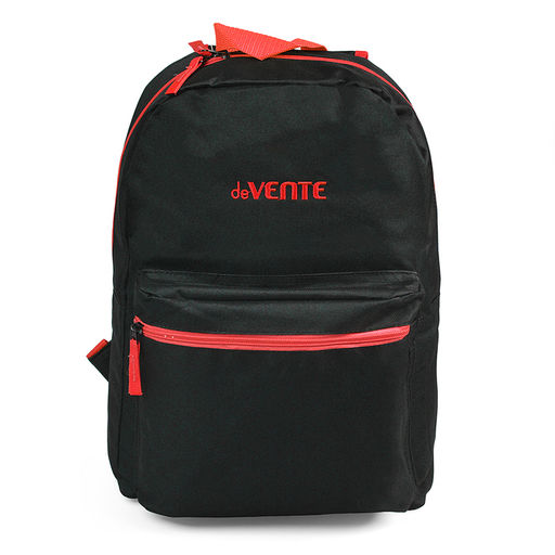 Рюкзак "Black" подростковый 40x29x17 см (14 л) 250 г, 1 отделение на молнии, 1 передний карман, черный с красным