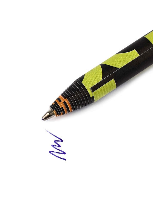 Цена за 10 шт. Ручка-эко, шариковая, синяя паста, 1.0 мм «Чёрный неон» PROвыбор.