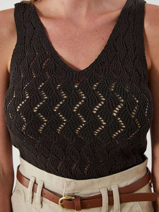 V Yaka Ajurlu Kad?n Triko Atlet