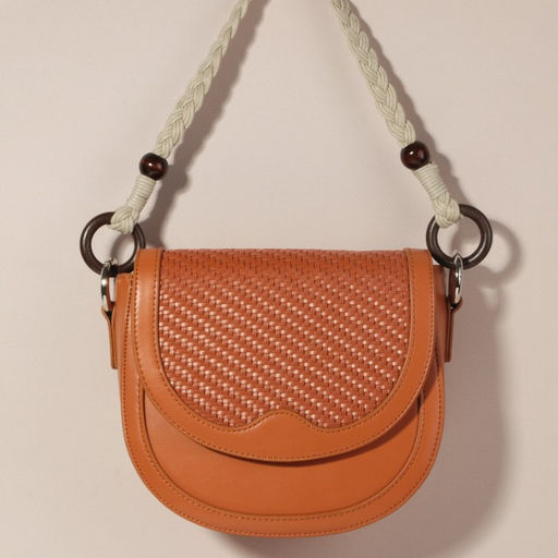 Ручки для сумки, 2 шт., вощёный шнур/дерево, 48×2 см, бежевые