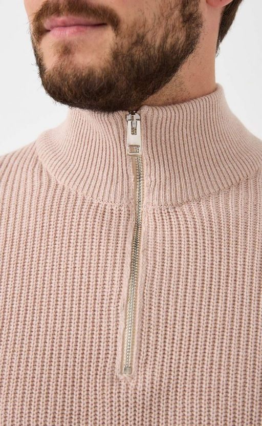 Джемпер мужской с воротником-стойкой на молнии P321-15629 бежевый - Primm фото 3